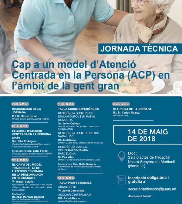 Jornada: ‘Hacia un modelo de Atención Centrada en la Persona (ACP) en el ámbito de las personas mayores’