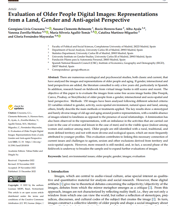 Evaluation of Older People Digital Images: Representations from a Land, Gender and Anti-ageist Perspective