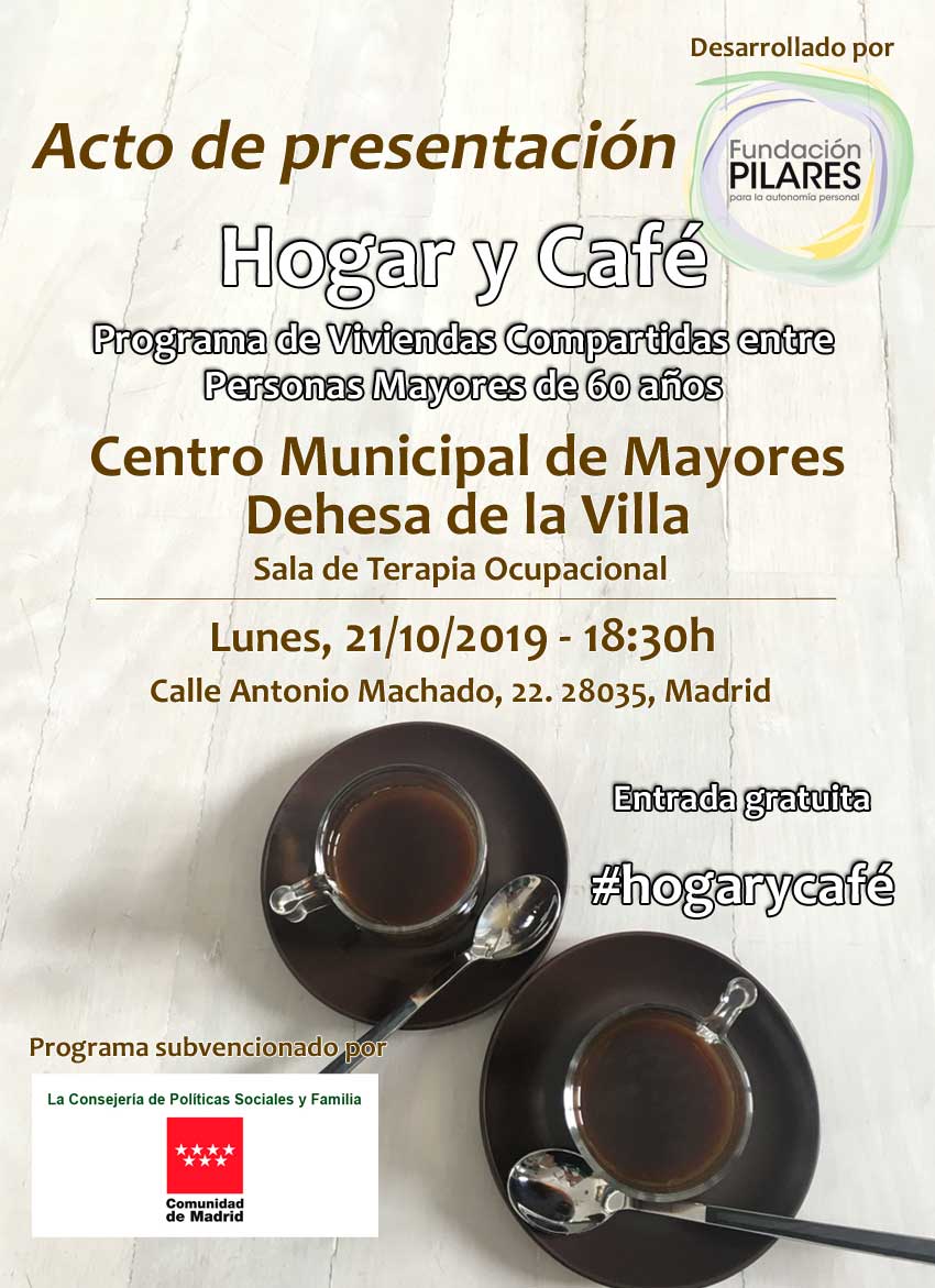 Presentación del Programa Hogar y Café -Viviendas Compartidas entre Personas Mayores-, a Entidades/Asociaciones/Personas Mayores del municipio de Alcobendas Programa Hogar y Café -Viviendas Compartidas entre Personas Mayores-