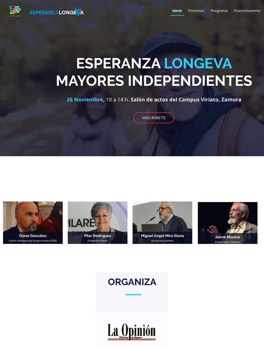 Pilar Rodríguez participa en la jornada Esperanza longeva. Mayores independientes. Zamora, 26/11/2019 Esperanza longeva. Mayores independientes