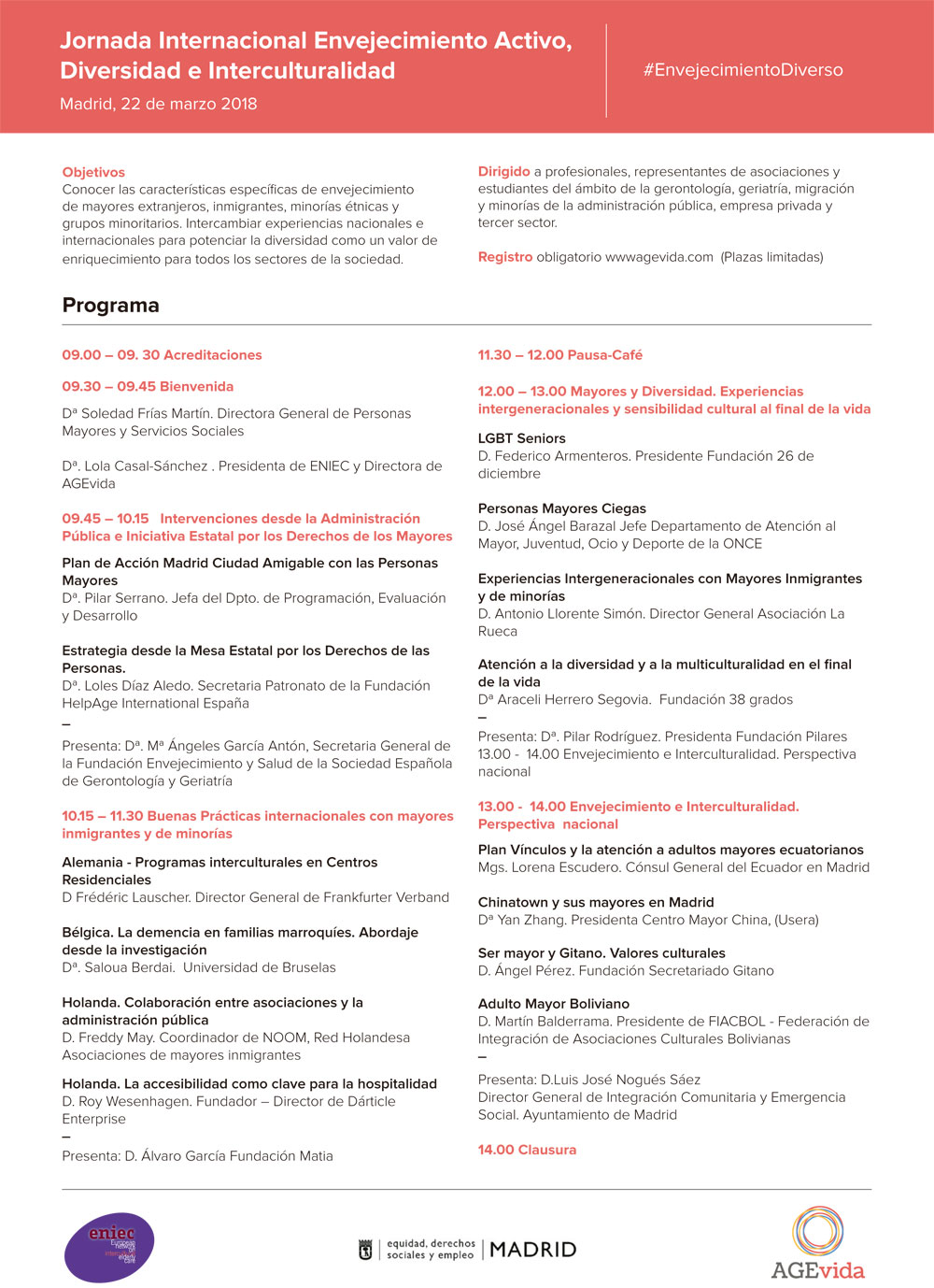 Jornada Internacional Envejecimiento Activo, Diversidad e Interculturalidad Programa Jornada Internacional Envejecimiento Activo, Diversidad e Interculturalidad