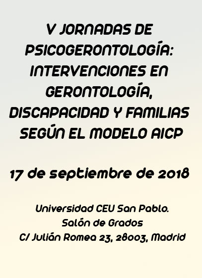 V Jornada de psicogerontología: intervenciones según el modelo Atención Integral y Centrada en la Persona (AICP)