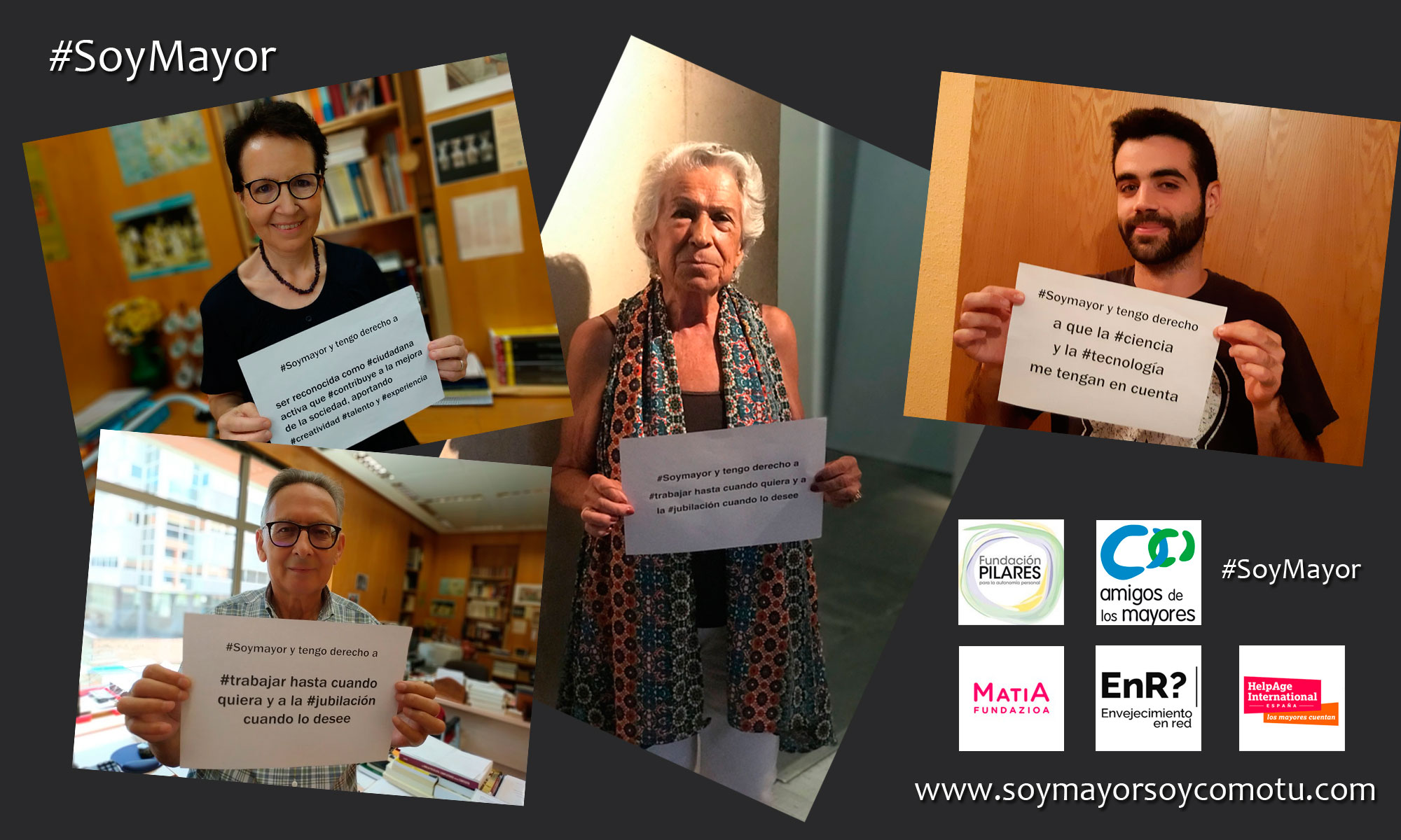 La campaña "#SoyMayor", finalista al Premio "Imagen del Envejecimiento SEGG 2018-2019 #SoyMayor: campaña por el 1 de octubre, Día Internacional de las Personas Mayores