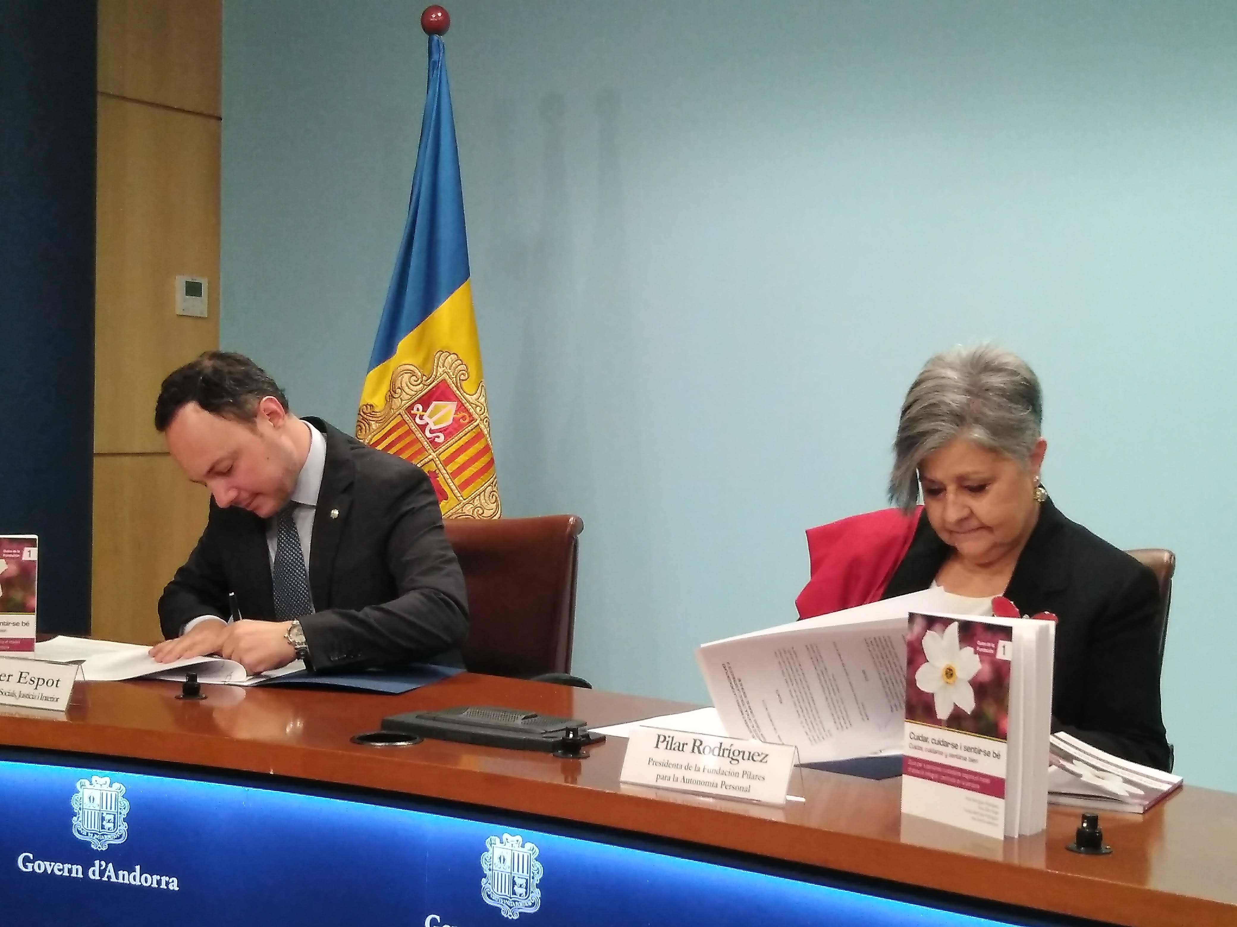 Convenio de Colaboración entre el Gobierno de Andorra y la Fundación Pilares Xavier Espot y Pilar Rodríguez Rodríguez