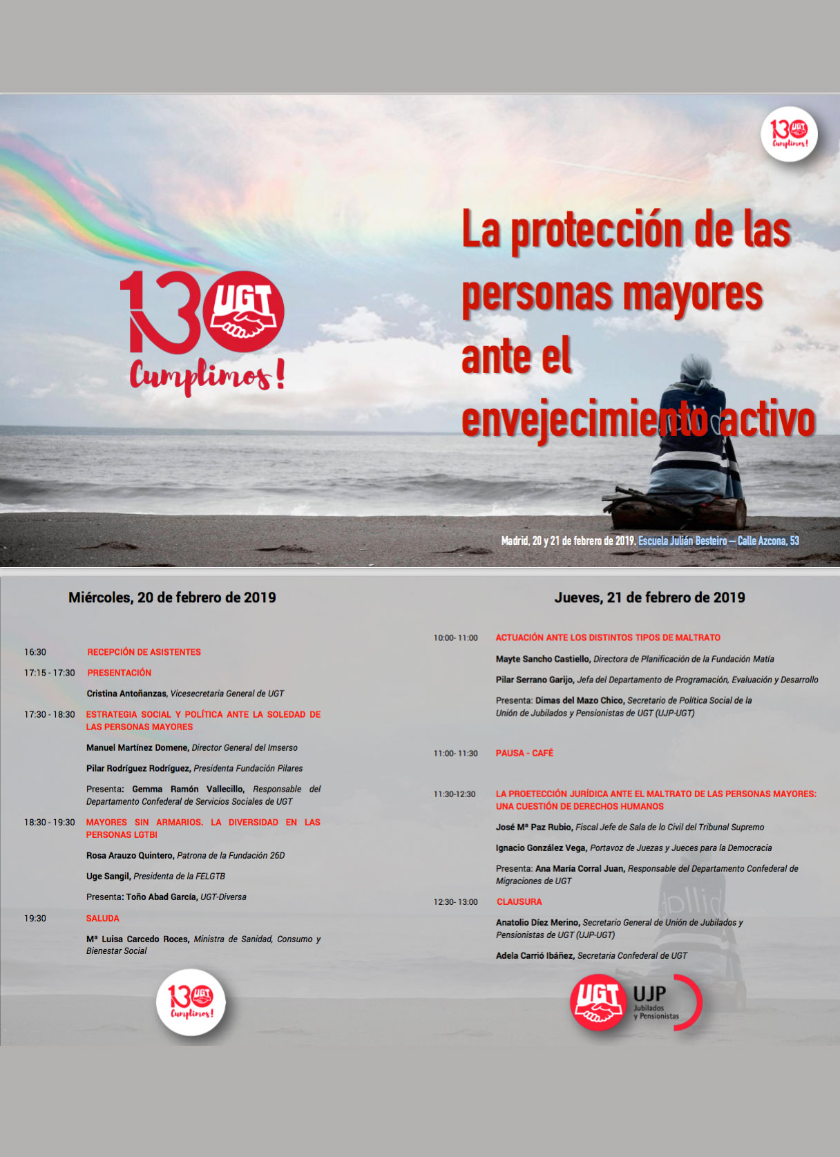Programa La protección de las personas mayores ante el envejecimiento activo