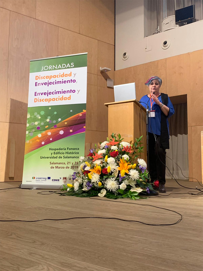 Pilar Rodríguez en la Jornada Discapacidad y Envejecimiento de Salamanca