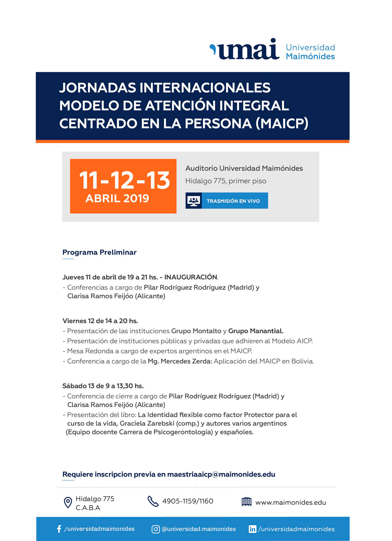 Jornadas internacionales sobre el Modelo de Atención Integral y Centrada en la Persona (MAICP)