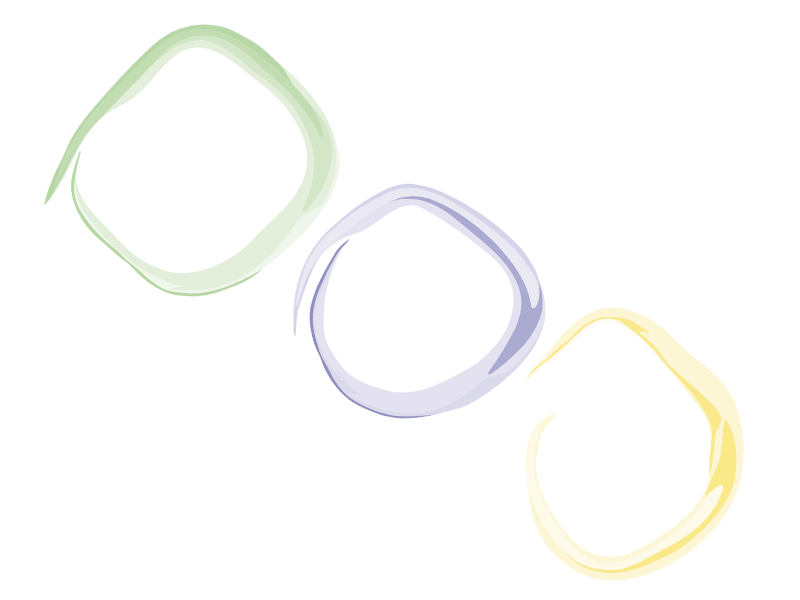 Icono con formas circulares en colores amarillo, morado y verde junto al texto Postgrados
