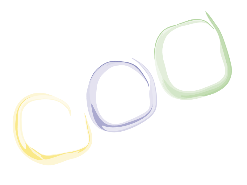 Icono con formas circulares en colores amarillo, morado y verde junto al texto Formación a demanda